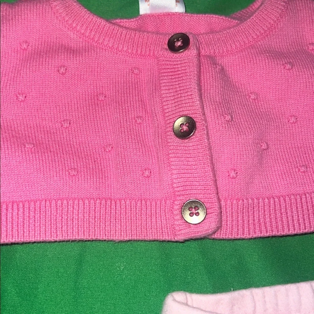 Cat & Jack Pink Baby Knit Sweater & Carters Leggings Outfit 0-3 Months - Picture 3 of 6